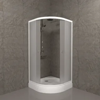 Душевая кабина Triton Вельвет Щ0000063056 90x90 см профиль белый стекло матовое